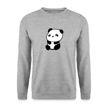 Panda - Unisex Sweatshirt - salt & pepper - Front - Alina (178cm) & Michal (187cm)