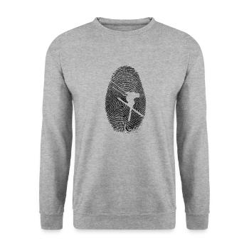 Ski fingerprint - skiing - winter sports-skiing - Unisex Sweatshirt - salt & pepper - Front - Alina (178cm) & Michal (187cm)