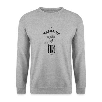 Marraine fière - Sweat-shirt Unisexe - gris chiné - Devant - Alina (178cm) & Michal (187cm)