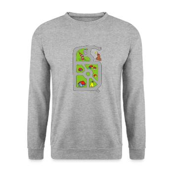 Ainsi les parents reçoivent un massage du dos! - Sweat-shirt Unisexe - gris chiné - Devant - Alina (178cm) & Michal (187cm)