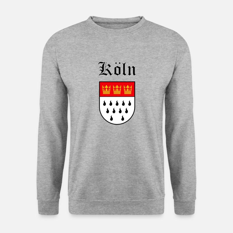 Wappen von Köln mit schwarzer Schrift - Unisex Pullover - Weißgrau meliert