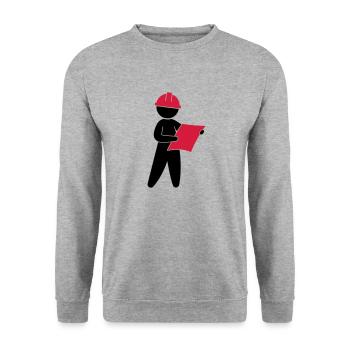 Un ingénieur sur un chantier de construction - Sweat-shirt Unisexe - gris chiné - Devant - Alina (178cm) & Michal (187cm)