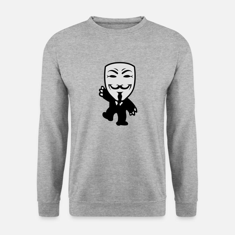anonymous - Unisex Pullover - Weißgrau meliert