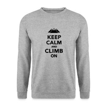 Keep calm and climb on - Unisex Sweatshirt - salt & pepper - Front - Alina (178cm) & Michal (187cm)