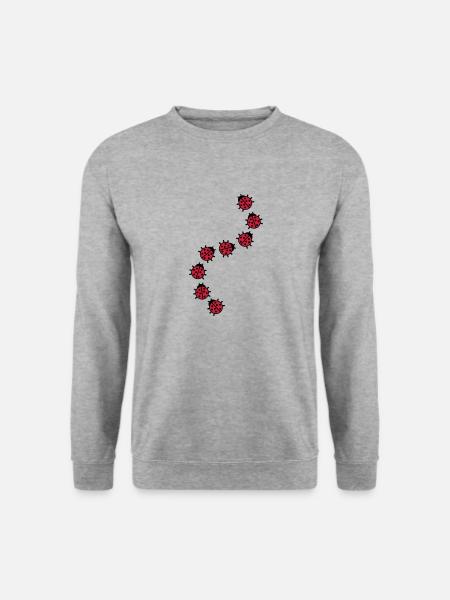 Marienkäfer - Unisex Pullover - Weißgrau meliert