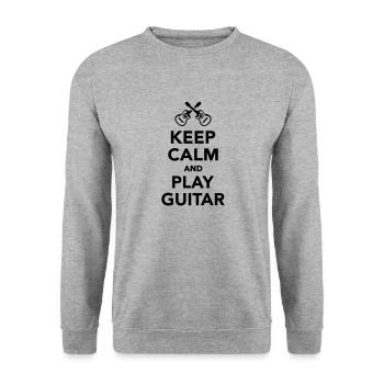 Keep calm and Play guitar - Sweat-shirt Unisexe - gris chiné - Devant - Alina (178cm) & Michal (187cm)