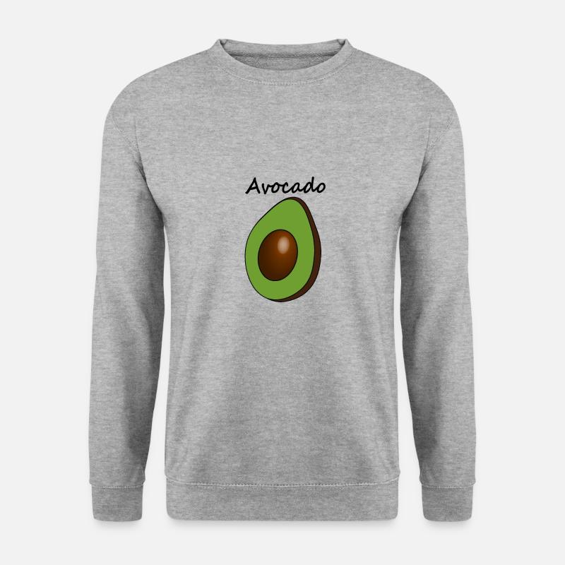 Avocado mit Überschrift - Unisex Pullover - Weißgrau meliert