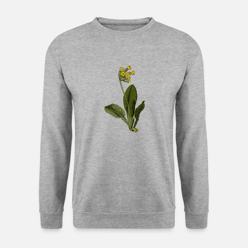 Primevère (Primula veris) - Unisex Pullover - Weißgrau meliert