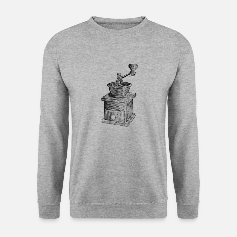 Kaffeemühlen Design - Unisex Pullover - Weißgrau meliert