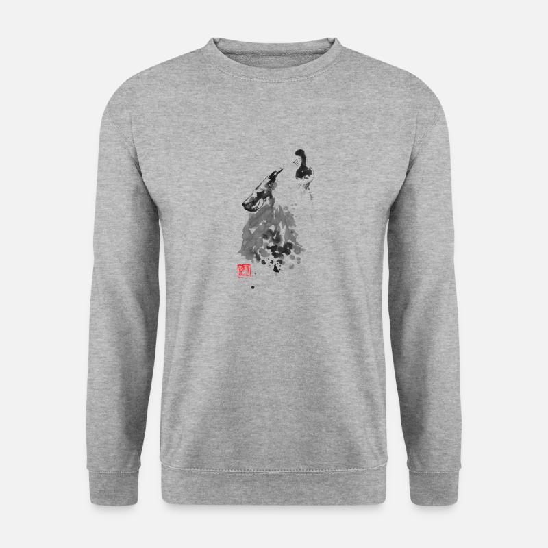 Wolf - Unisex Pullover - Weißgrau meliert