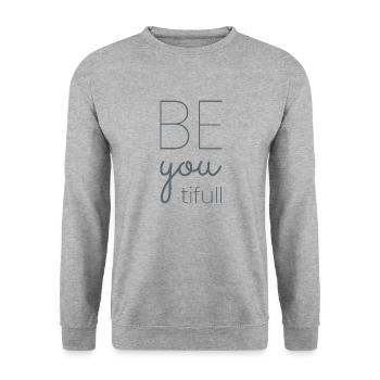Be|you|tifull grey - Sweat-shirt Unisexe - gris chiné - Devant - Alina (178cm) & Michal (187cm)