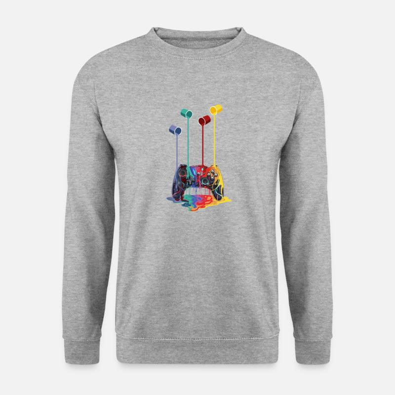 Regenbogen Kontroller - Unisex Pullover - Weißgrau meliert