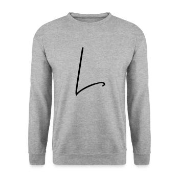 Das L - Unisex Pullover - Weißgrau meliert - Vorne - Alina (178cm) & Michal (187cm)