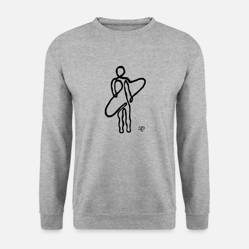 Surf Dude - Unisex Pullover - Weißgrau meliert
