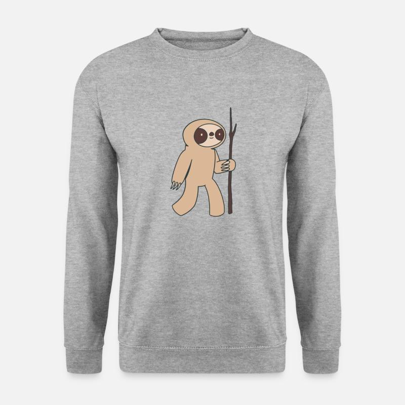 Faultier - Unisex Pullover - Weißgrau meliert