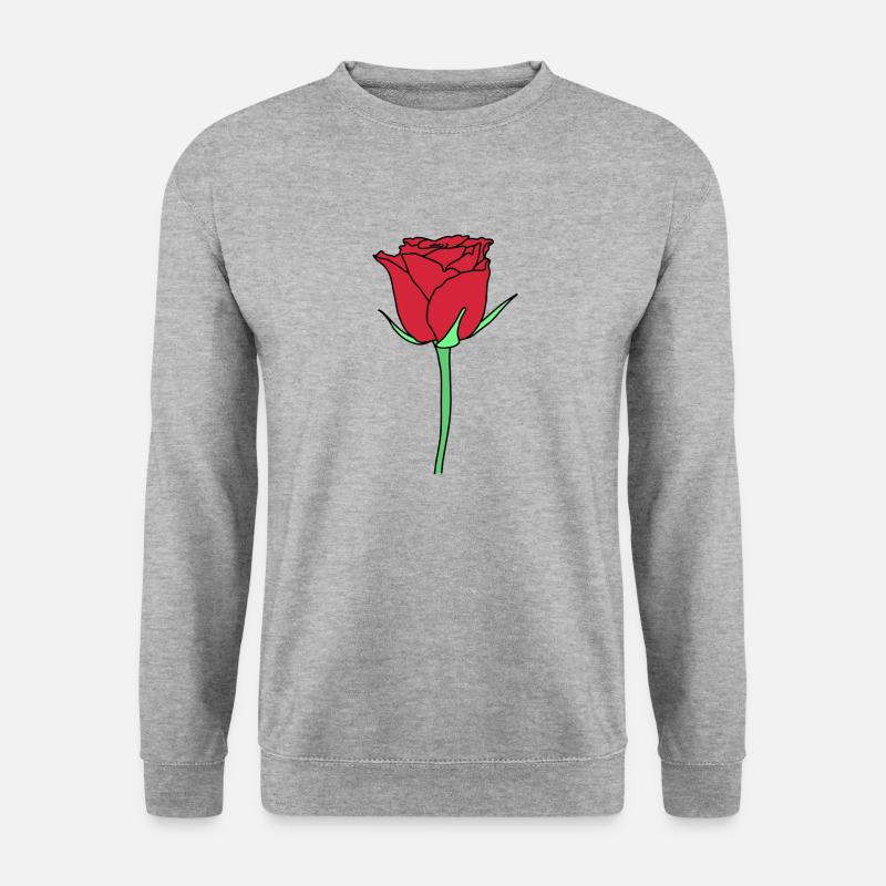 Stängel Rose - Unisex Pullover - Weißgrau meliert