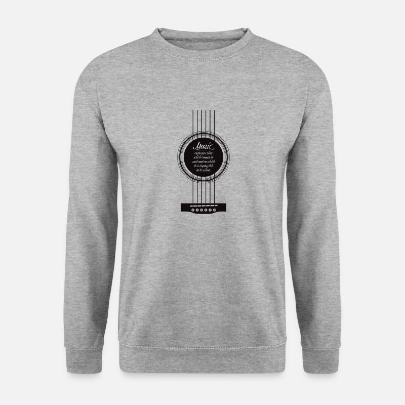 Gitarre - Unisex Pullover - Weißgrau meliert