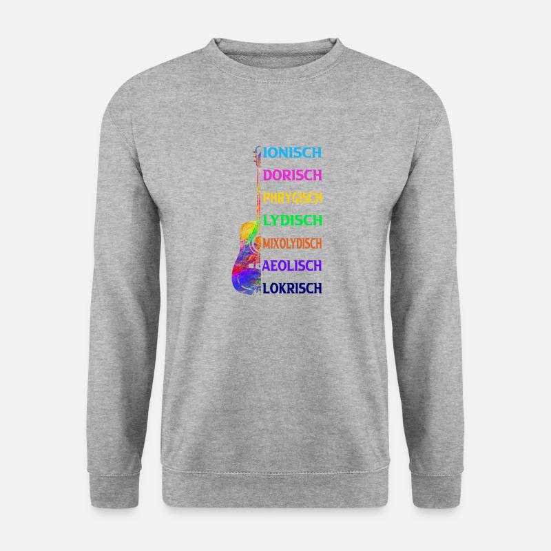 Klangfarbe der Kirchentonleiter der Gitarrenmodes - Unisex Pullover - Weißgrau meliert