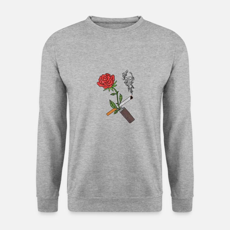 Brennende Rose - Unisex Pullover - Weißgrau meliert