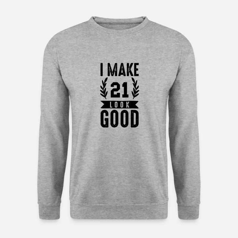 look good 21 - Unisex Pullover - Weißgrau meliert