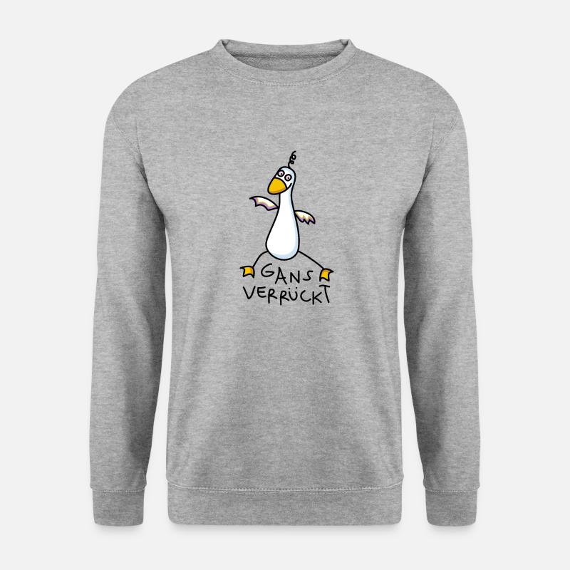 Gans verrückt - Unisex Pullover - Weißgrau meliert