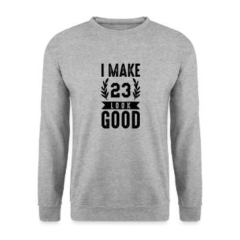 look good 23 - Unisex Sweatshirt - salt & pepper - Front - Alina (178cm) & Michal (187cm)