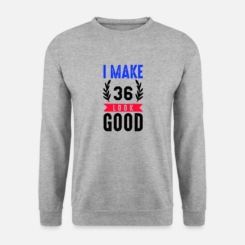 look good 36 - Unisex Pullover - Weißgrau meliert