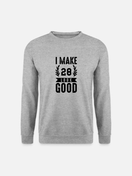 look good 28 - Unisex Pullover - Weißgrau meliert