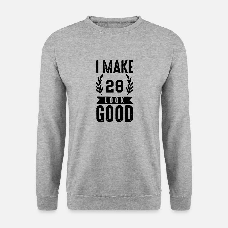 look good 28 - Unisex Pullover - Weißgrau meliert