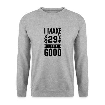 look good 29 - Unisex Sweatshirt - salt & pepper - Front - Alina (178cm) & Michal (187cm)