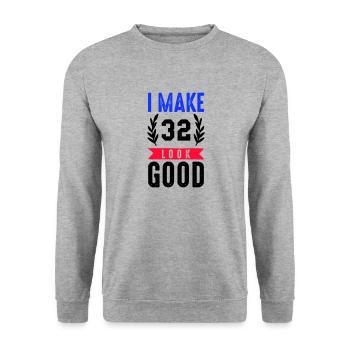 look good 32 - Unisex Sweatshirt - salt & pepper - Front - Alina (178cm) & Michal (187cm)