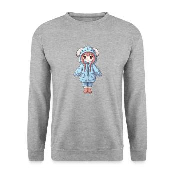 Magical Happiness - The Cute Anime Girl - Sweat-shirt Unisexe - gris chiné - Devant - Alina (178cm) & Michal (187cm)