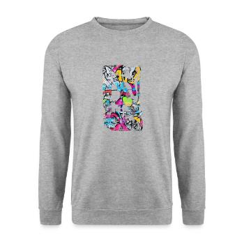 Graffiti style Splash hip hop colors painter color - Unisex Sweatshirt - salt & pepper - Front - Alina (178cm) & Michal (187cm)