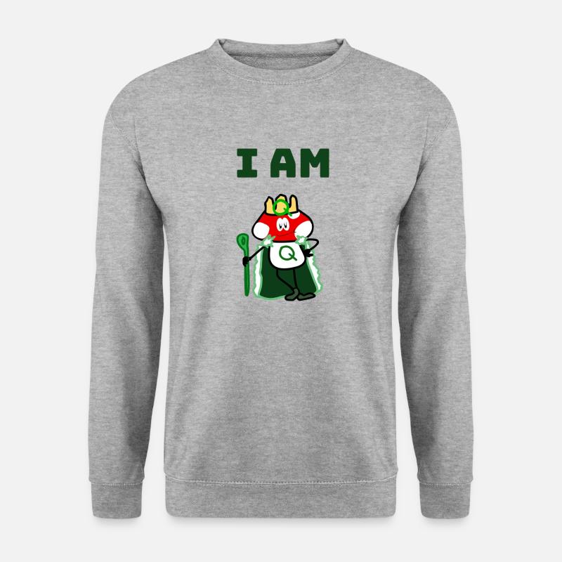 I AM Q - Unisex Pullover - Weißgrau meliert