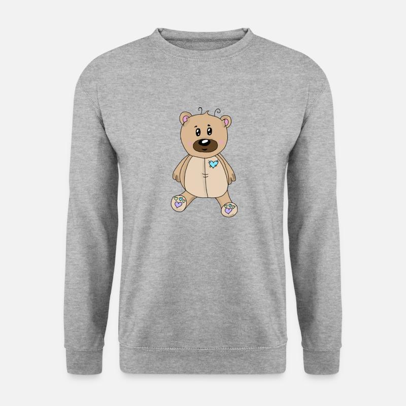 Teddy - Unisex Pullover - Weißgrau meliert