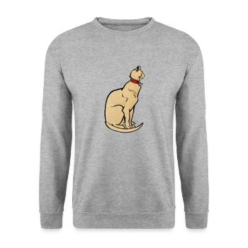 Chat majestueux - Sweat-shirt Unisexe - gris chiné - Devant - Alina (178cm) & Michal (187cm)