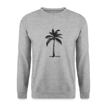 Palme - Unisex Pullover - Weißgrau meliert - Vorne - Alina (178cm) & Michal (187cm)