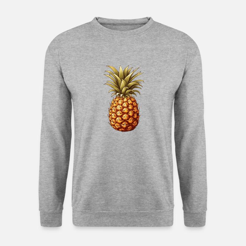 Ananas - Unisex Pullover - Weißgrau meliert