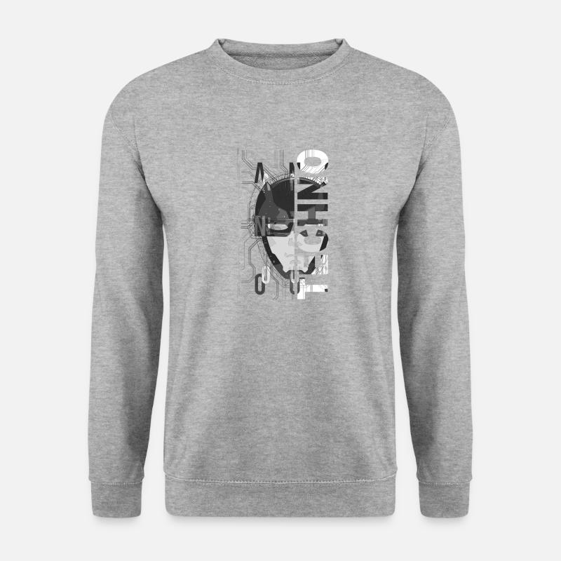 cyber genius - techno minds - Unisex Pullover - Weißgrau meliert