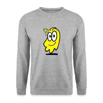 Love Ghost Yellow - Unisex Sweatshirt - salt & pepper - Front - Alina (178cm) & Michal (187cm)
