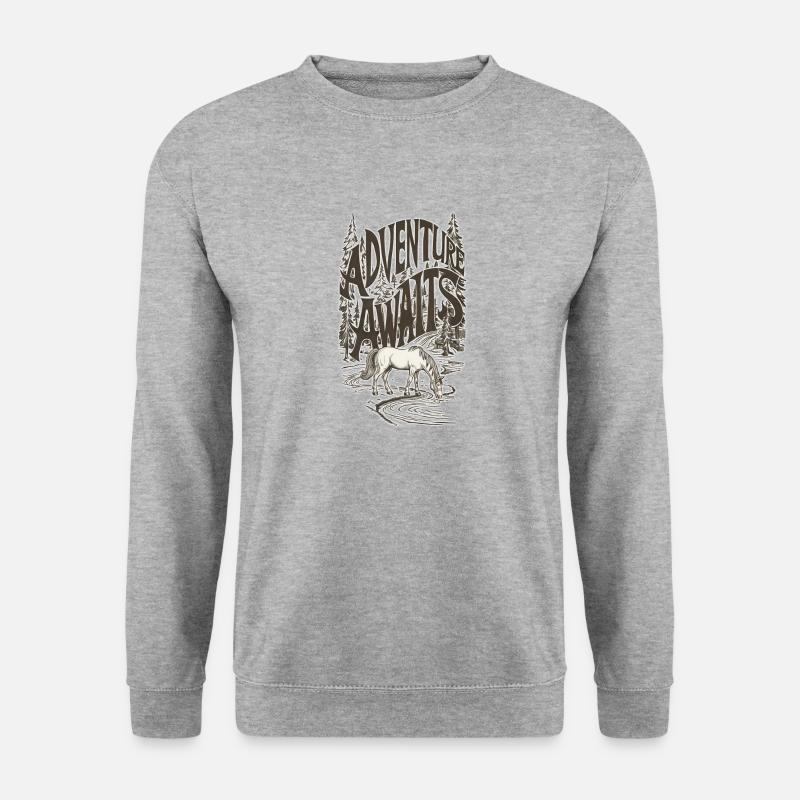 Das Abenteuer wartet auf Sie - Unisex Pullover - Weißgrau meliert