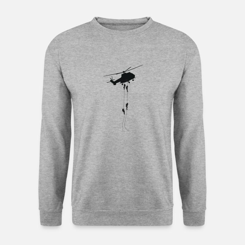 Hubschrauber Geschenk Pilot Helikopter - Unisex Pullover - Weißgrau meliert