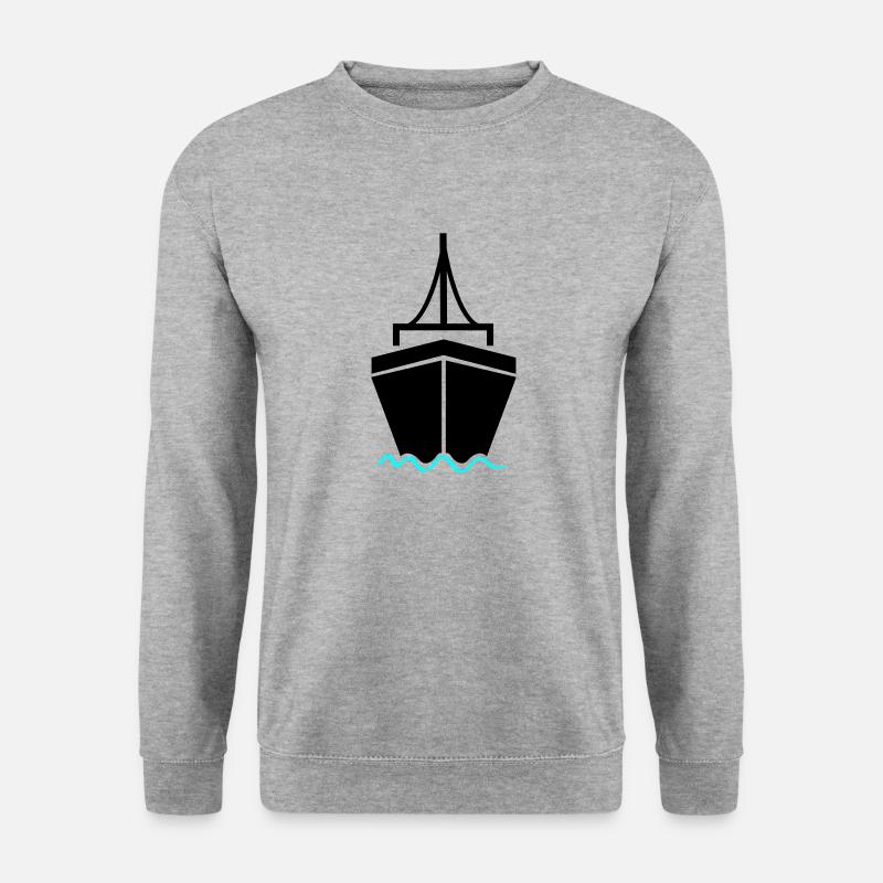 schiff 2 - Unisex Pullover - Weißgrau meliert