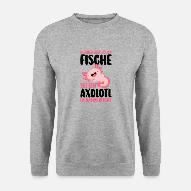 Axolotl - Unisex Pullover - Weißgrau meliert