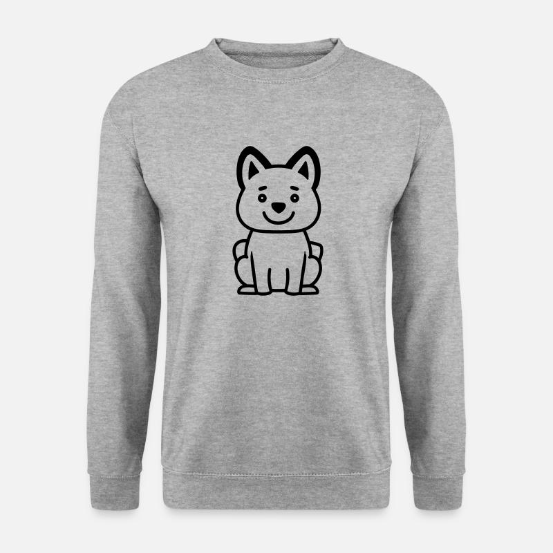 Hund - Unisex Pullover - Weißgrau meliert