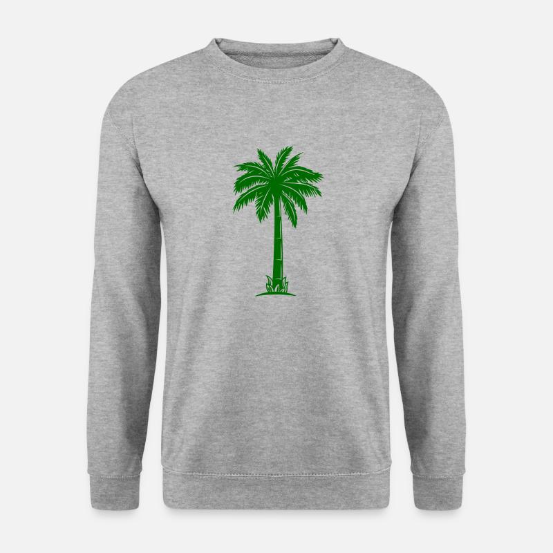 palme silhouette - Unisex Pullover - Weißgrau meliert