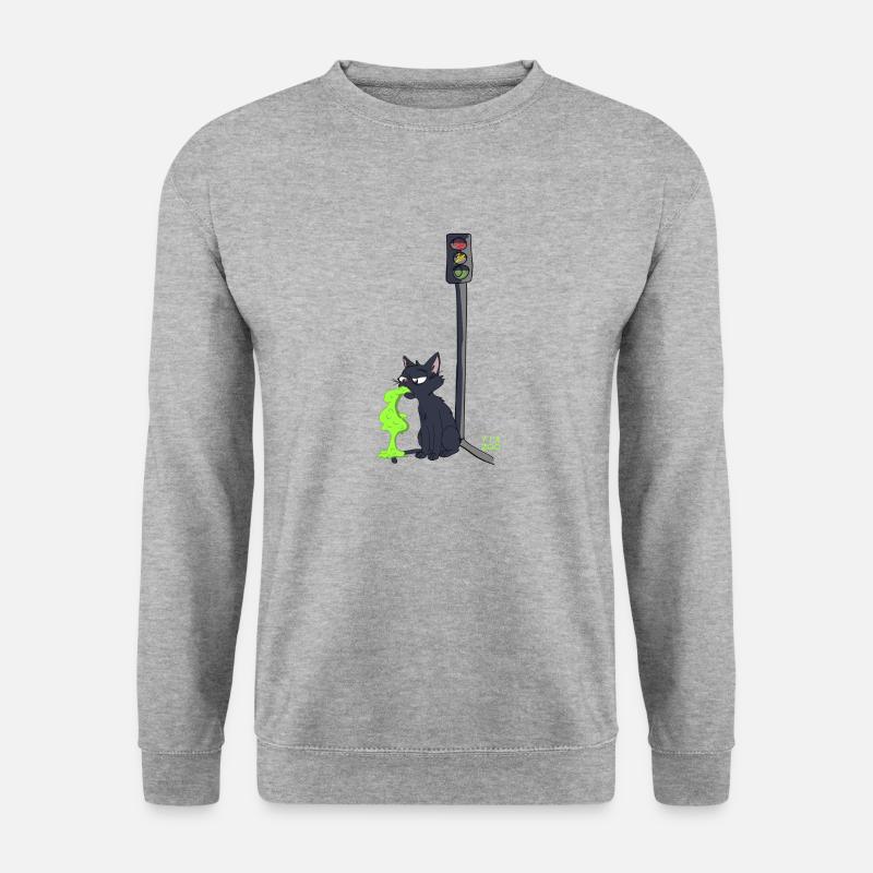 Sick Cat Viazoo - Unisex Pullover - Weißgrau meliert