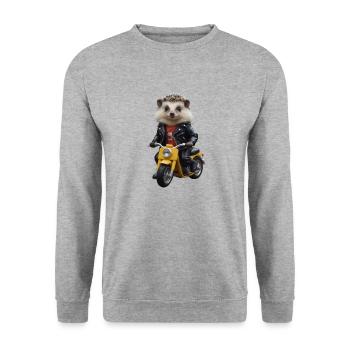 Hérisson scooter - Sweat-shirt Unisexe - gris chiné - Devant - Alina (178cm) & Michal (187cm)