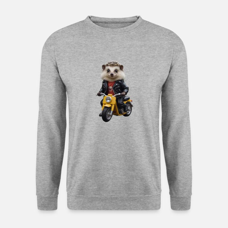 Igel Scooter - Unisex Pullover - Weißgrau meliert