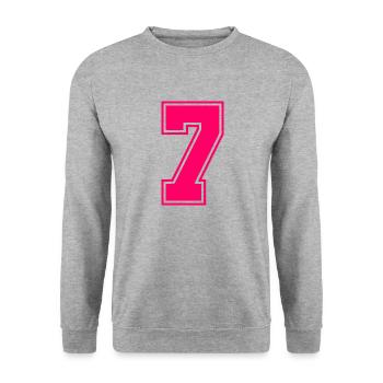 7 - Unisex Pullover - Weißgrau meliert - Vorne - Alina (178cm) & Michal (187cm)